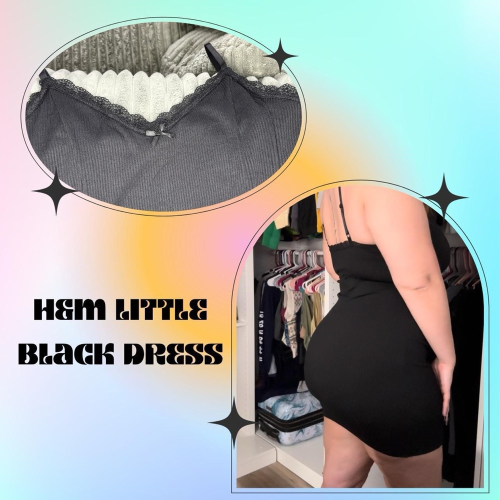 h&m divided black dress